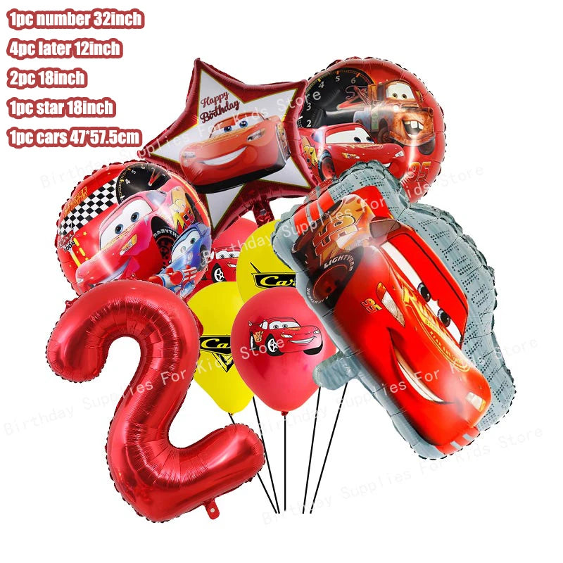 Disney Cars Birthday Decoration Cartoon Lightning Mcqueen Party Paper Plates Napkins Cups Balloon Event Supplies Baby Shower Kid