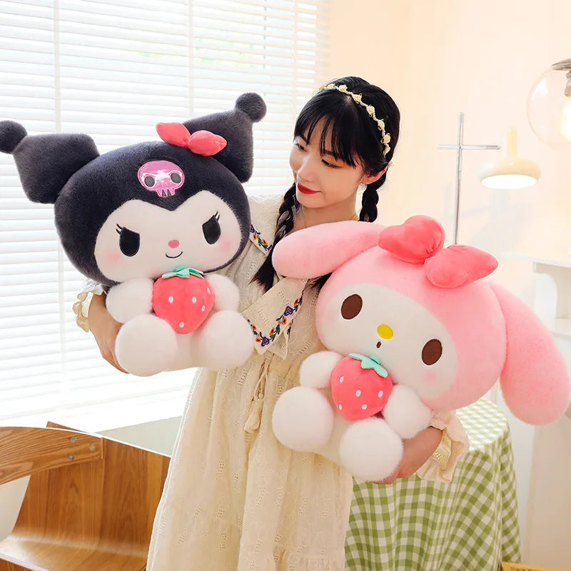 25CM Plushies Sanrio My Melody Plush Dolls Toys My Melody Strawberry Stuffed Animals Plush Toy Home Decor Girl Birthday Gift