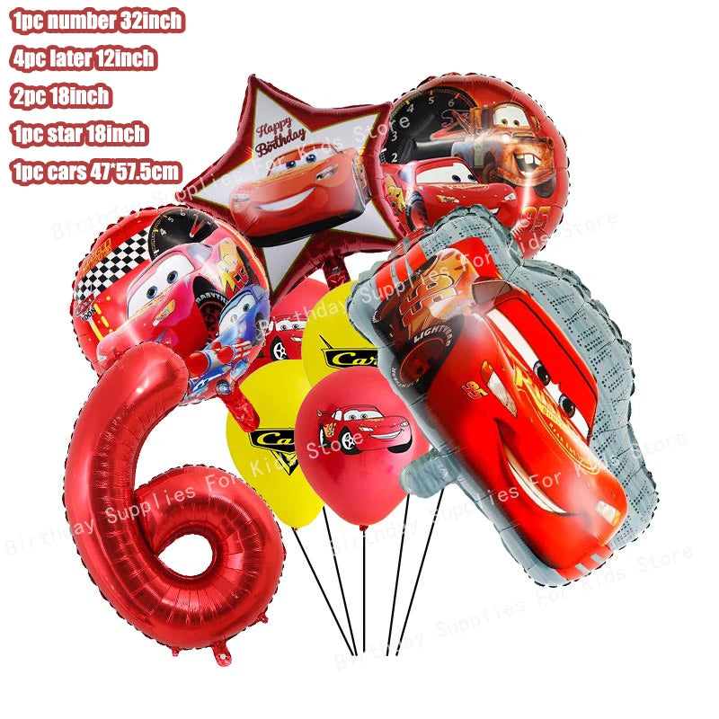 Disney Cars Birthday Decoration Cartoon Lightning Mcqueen Party Paper Plates Napkins Cups Balloon Event Supplies Baby Shower Kid