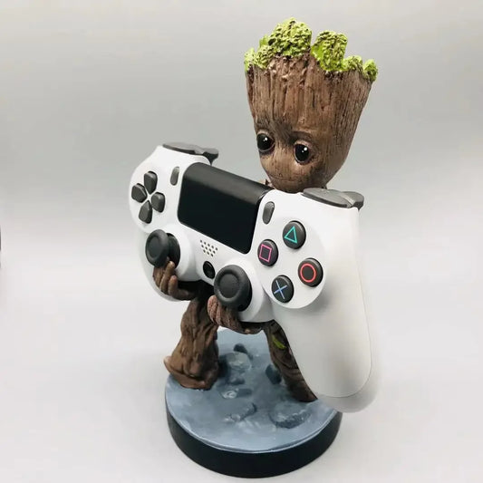 Groot Gamepad Holder Figure Toys Cute Small Tree Man Phone Bracket Statue Model Ornament Decorate Children Boy Gifts