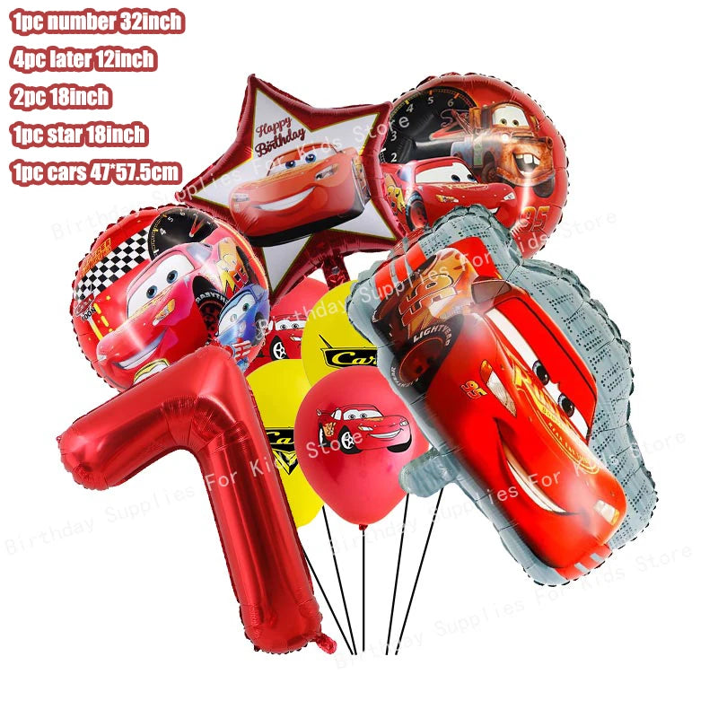 Disney Cars Birthday Decoration Cartoon Lightning Mcqueen Party Paper Plates Napkins Cups Balloon Event Supplies Baby Shower Kid