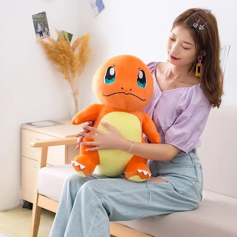 60cm Big Size Anime Charmander Plush Doll Dragon dinosaur Pokemoned Stuffed Toy Squirtle Bulbasaur Pikachu birthday present Gift