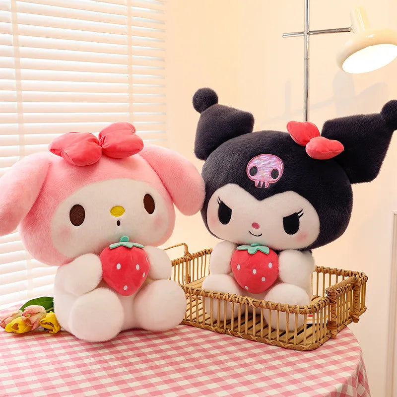 25CM Plushies Sanrio My Melody Plush Dolls Toys My Melody Strawberry Stuffed Animals Plush Toy Home Decor Girl Birthday Gift