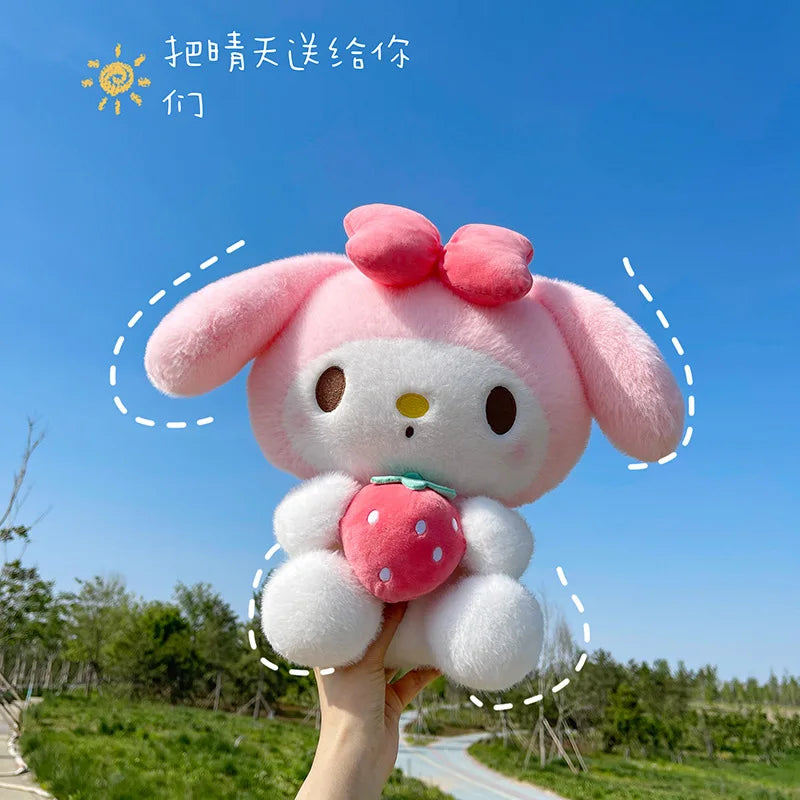 25CM Plushies Sanrio My Melody Plush Dolls Toys My Melody Strawberry Stuffed Animals Plush Toy Home Decor Girl Birthday Gift
