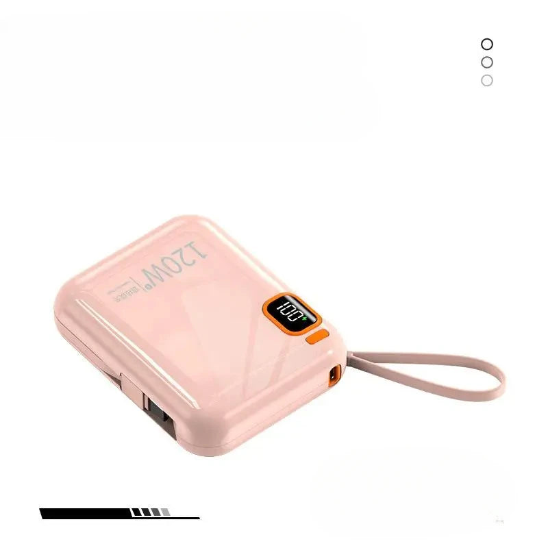 100000mAh 120W Portable Power Bank High Capacity Cable Two-way Fast Charging Mini Powerbank For Xiaomi IPhone Samsung ﻿2025 New