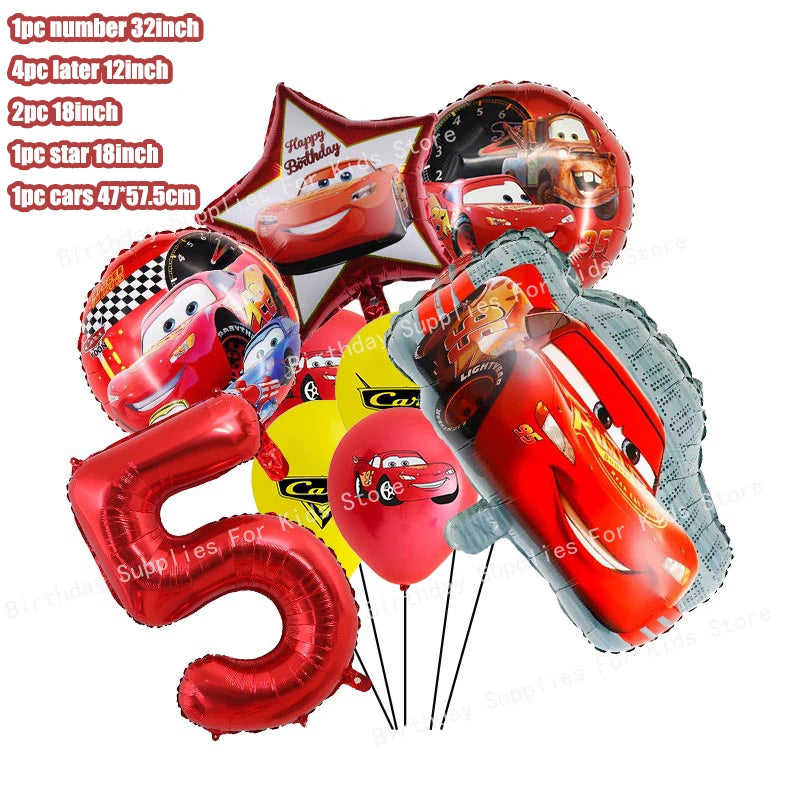Disney Cars Birthday Decoration Cartoon Lightning Mcqueen Party Paper Plates Napkins Cups Balloon Event Supplies Baby Shower Kid