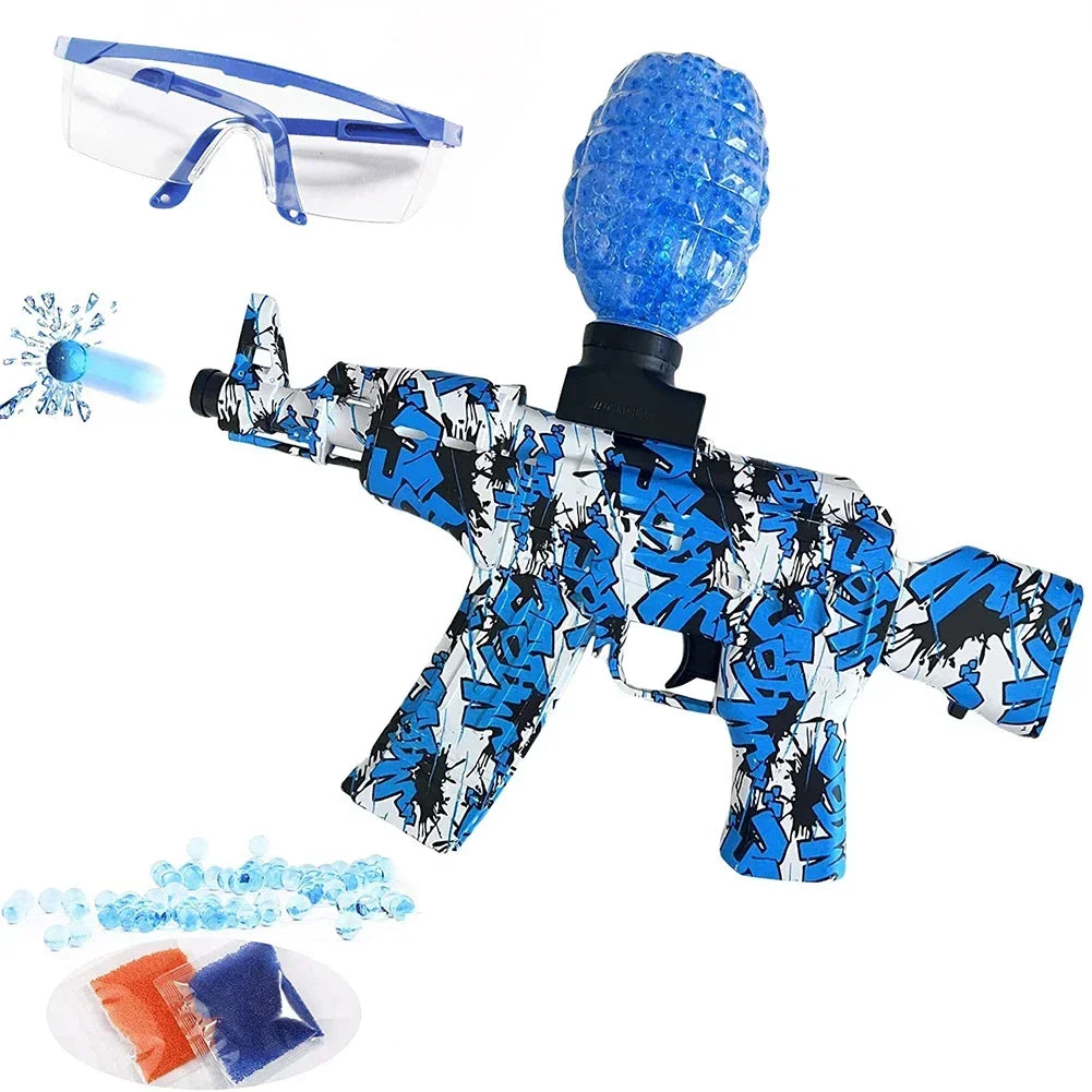 AK47 Electric Splatter Gel Ball with 20000 Blaster Water Beads for Outdoor Activities Shooting Team Game Toy Gifts for Teens