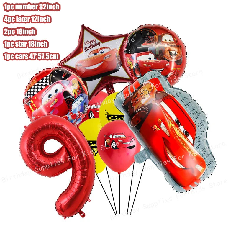 Disney Cars Birthday Decoration Cartoon Lightning Mcqueen Party Paper Plates Napkins Cups Balloon Event Supplies Baby Shower Kid