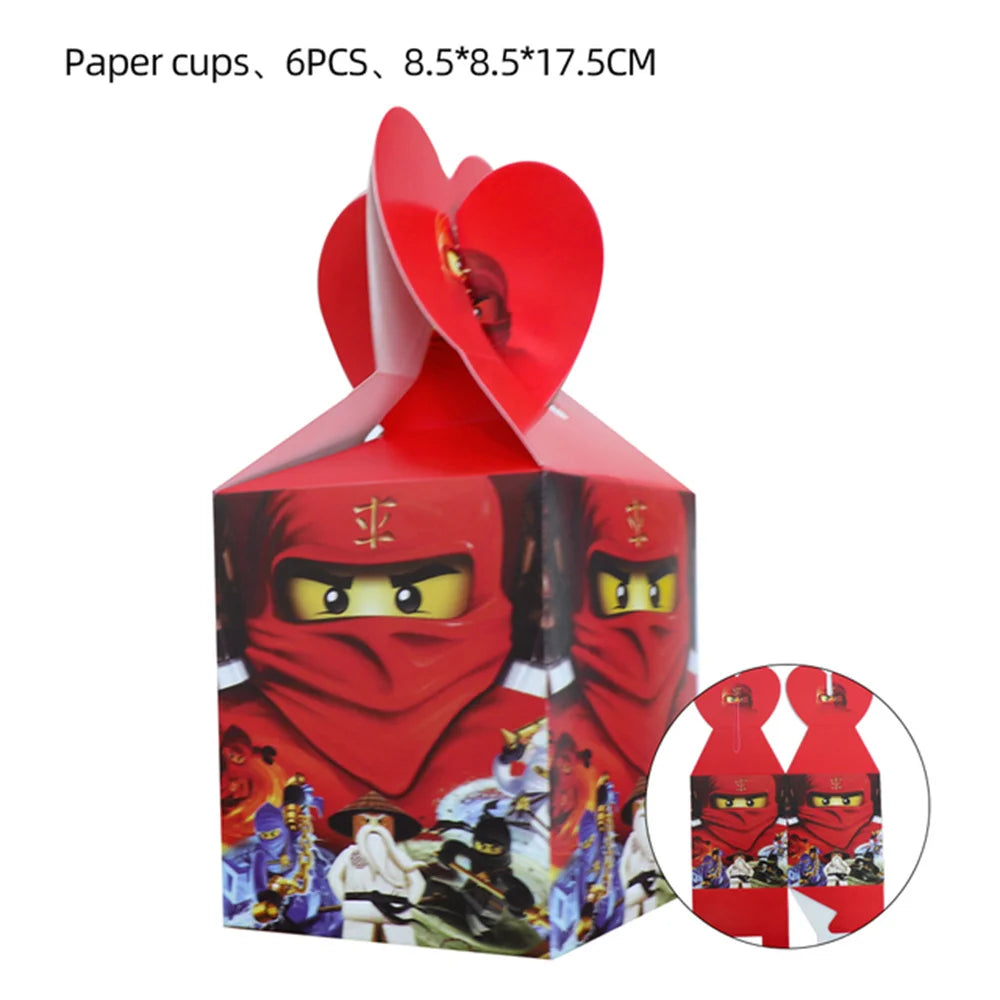Cartoon Ninja Birthday Decorations Paper Tableware Plate Cup Tablecloth Foil Ballons Kids Banner Cake Toppers Party Supplies