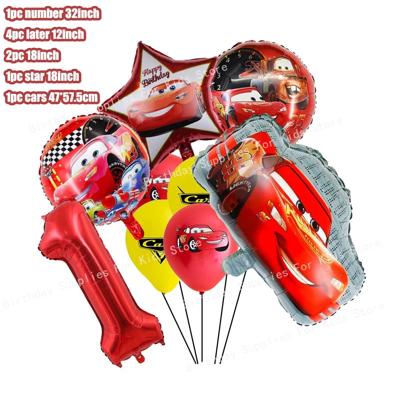 Disney Cars Birthday Decoration Cartoon Lightning Mcqueen Party Paper Plates Napkins Cups Balloon Event Supplies Baby Shower Kid