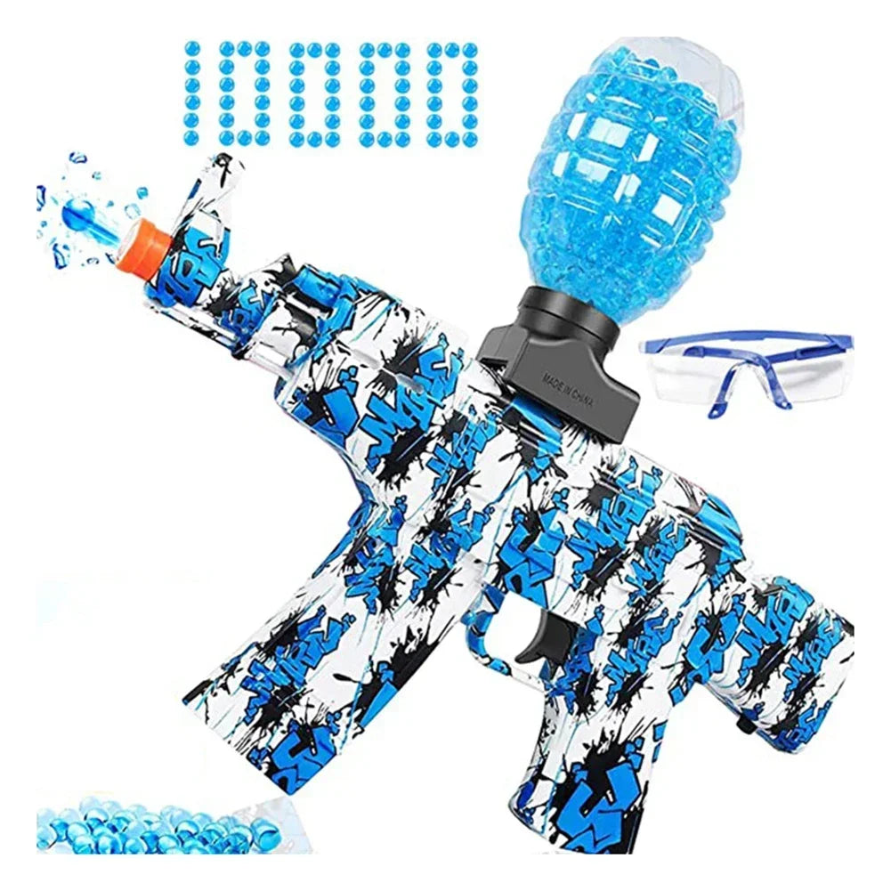 AK47 Electric Splatter Gel Ball with 20000 Blaster Water Beads for Outdoor Activities Shooting Team Game Toy Gifts for Teens