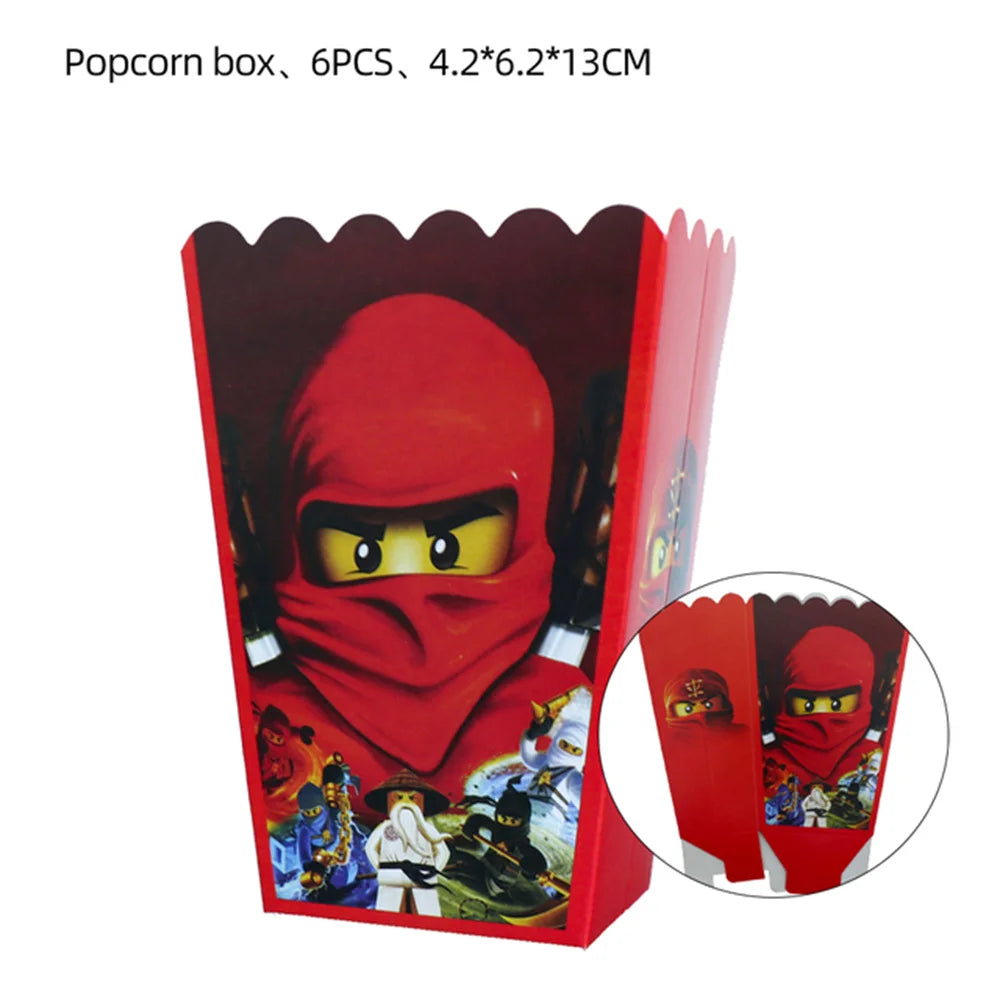 Cartoon Ninja Birthday Decorations Paper Tableware Plate Cup Tablecloth Foil Ballons Kids Banner Cake Toppers Party Supplies