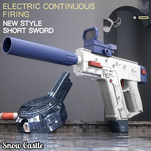 Electric Water Gun, Automatic Squirt Guns Water Pistol Large CapacityBattery-Powered Squirt Toy , Long Distance Shooting Toy