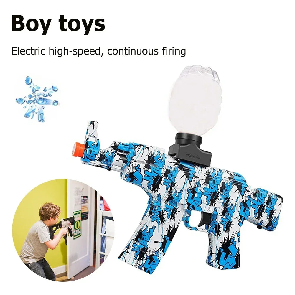 AK47 Electric Splatter Gel Ball with 20000 Blaster Water Beads for Outdoor Activities Shooting Team Game Toy Gifts for Teens
