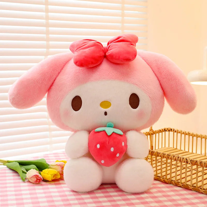 25CM Plushies Sanrio My Melody Plush Dolls Toys My Melody Strawberry Stuffed Animals Plush Toy Home Decor Girl Birthday Gift